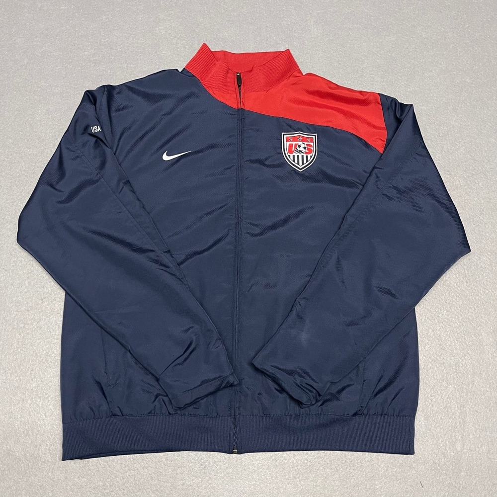 Team USA Soccer Jacket Mens XL Navy‎ Blue Nike 2008 Beijing Olympics Vented Zip